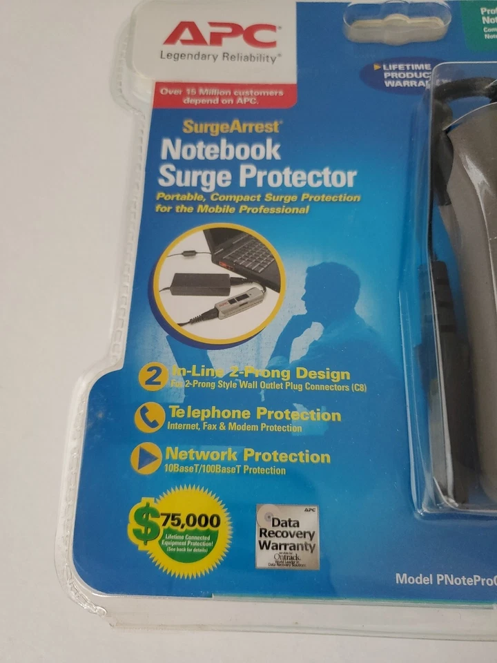 APC Surge Arrest Notebook Surge Protector Professional Notebook Pro 2 Prong NEW - Image 3 of 4