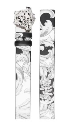 Versace La Medusa Baroque Reversible Leather Belt Silver Versace La Medusa Baroque Reversible Leather Belt Silver