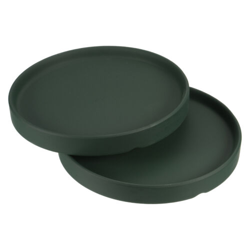 2pcs 6" Ceramic Round Plant Pot Saucers Flower Drip Tray Indoor Dark Green