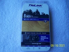 2-Pack TriLink Saw Chain 8 Inch S34 Pole Saw 14334X2TLW Echo Remington Poulan