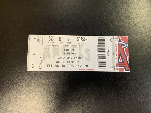 Angels vs Rays Schanuel MLB Debut Triple Play Ohtani Grand Slam Ticket 8/18/2023