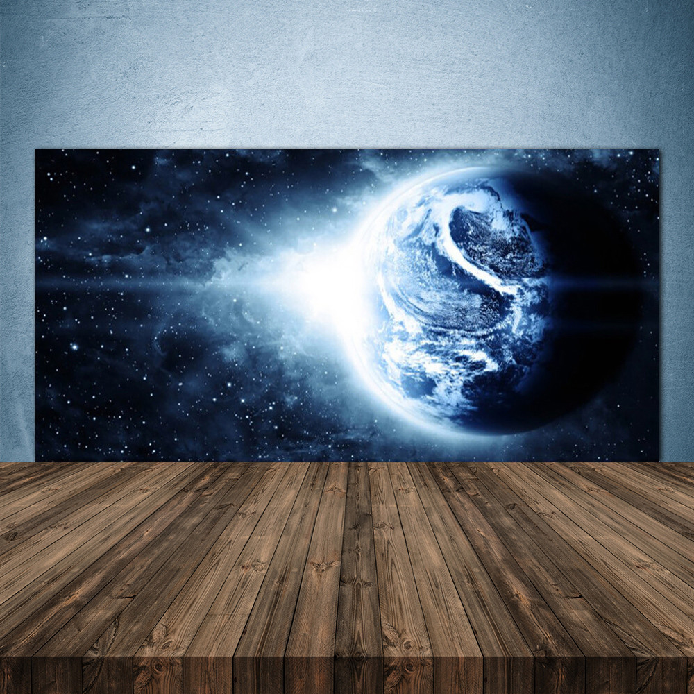 Crédence en verre Univers Globe 140x70 pour illuminer votre espace de cuisson
