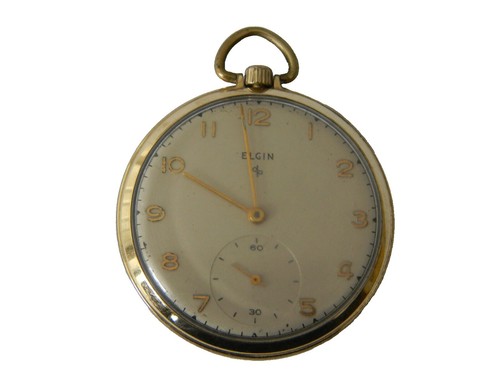Waltham USA 15 jewel circa 1919 open face YGF Elgin Giant case