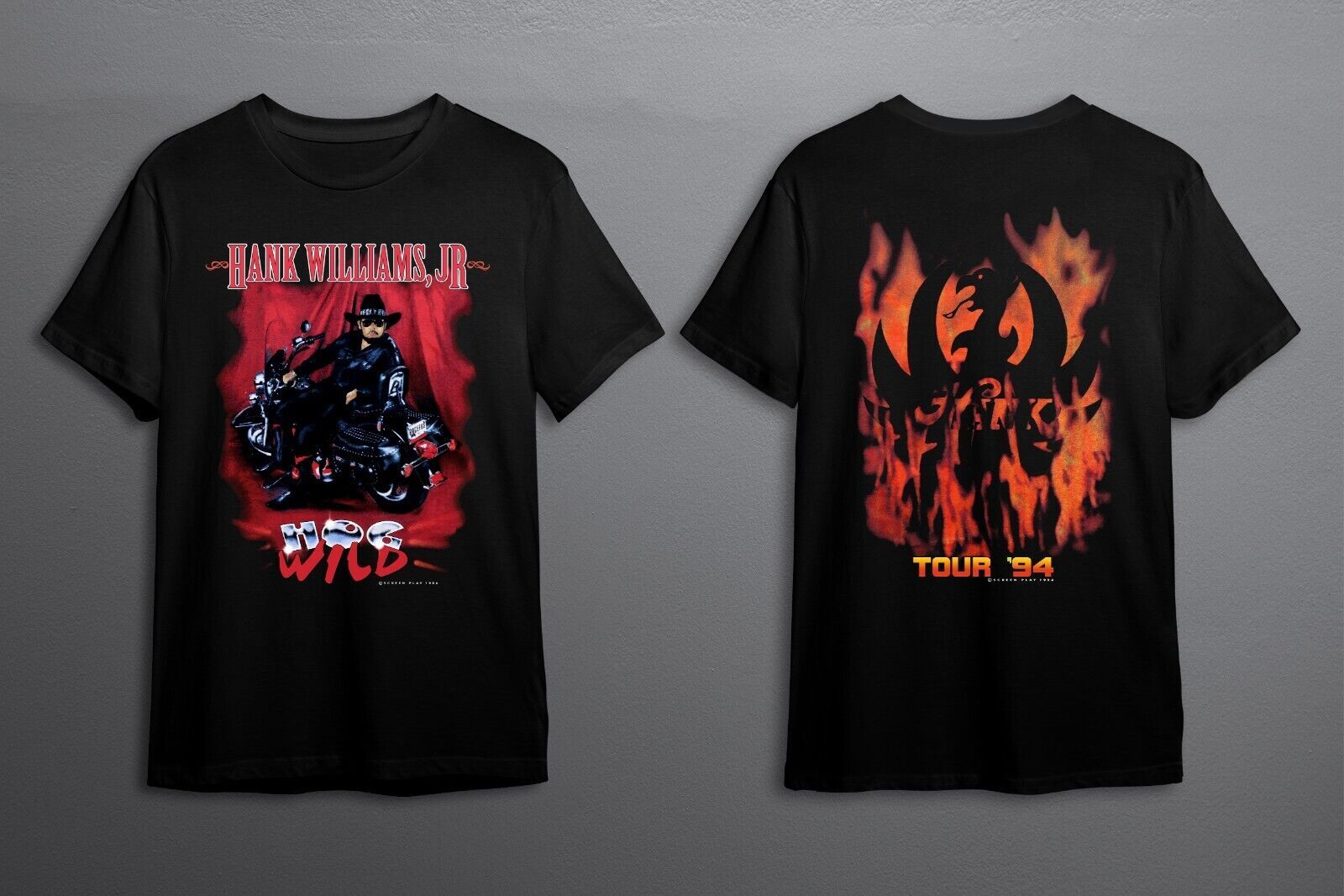 vintage 1994 Hank Williams Jr Hog Wild Tour Shirt