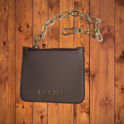 Porte-monnaie Porte-clés Bracelet En Simili Cuir Bleu Giftcraft - Petite Sacoche Wristlet Occasion (EUC)