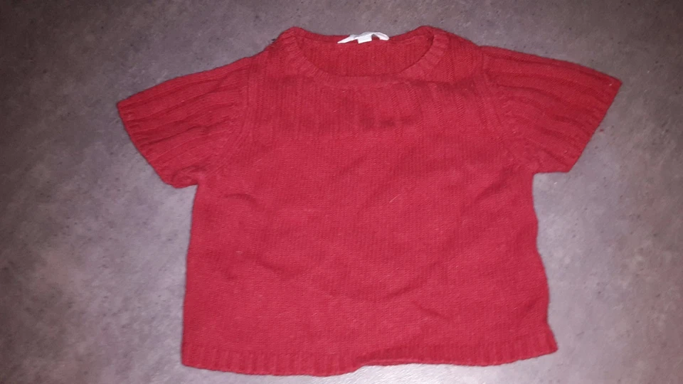Pull Rouge manches courtes 2 ans Jacadi TRES BON ETAT - Photo 1/1