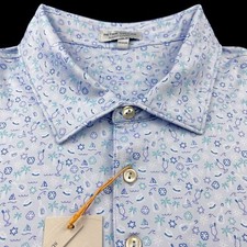 Peter Millar Crown Sport Summer Comfort Tropical Martini Cocktail Polo Shirt XL