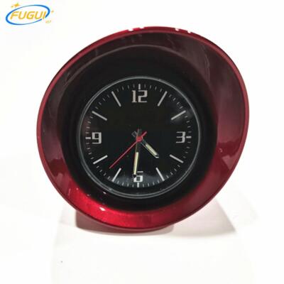 Car Interior Dashboard Clock Luminous Pointer Time Gauge Red Zinc Alloy Shell