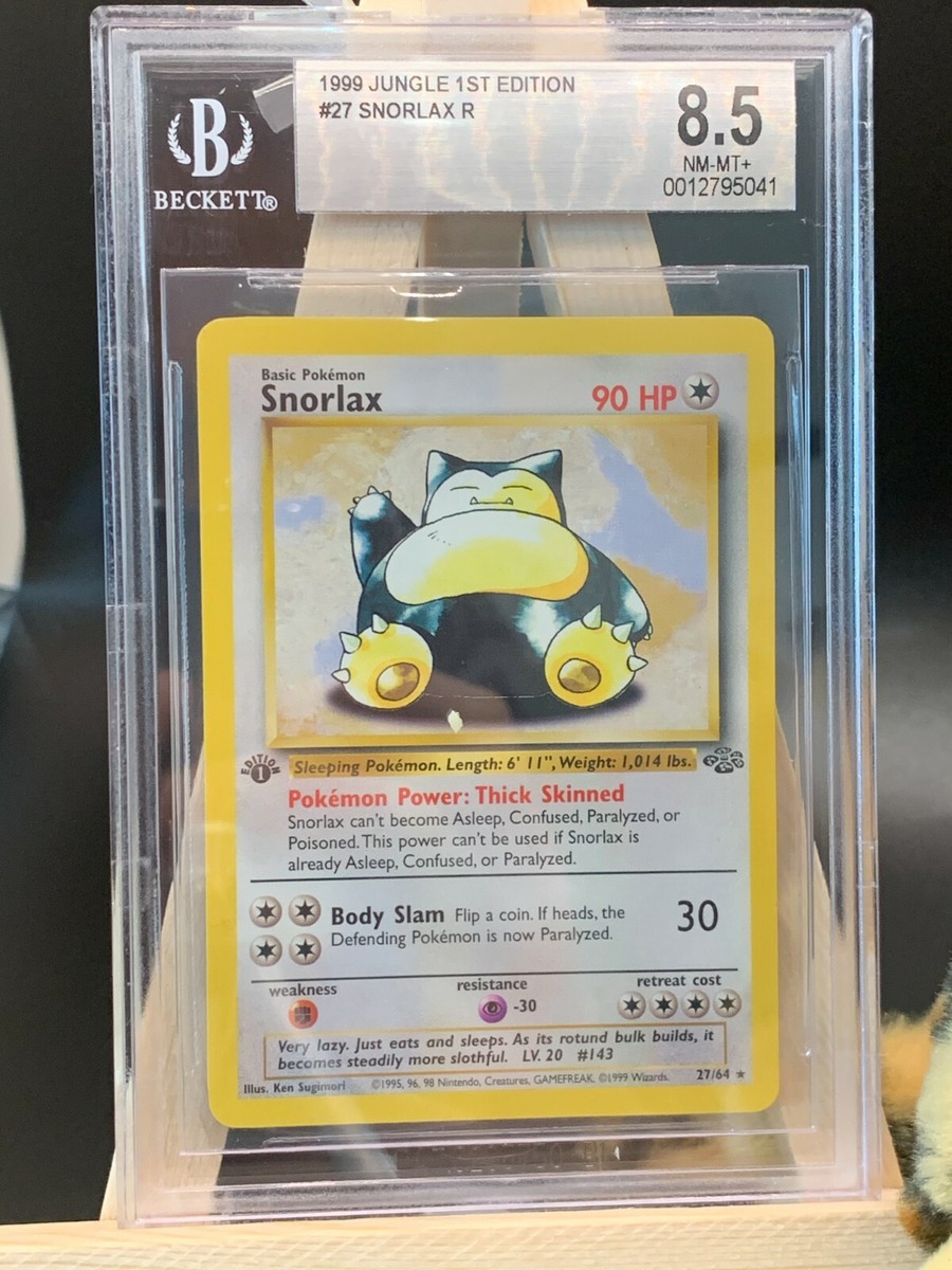 1st Edition Snorlax // BGS Near Mint 8.5 (27/64) // 1999 Pokémon
