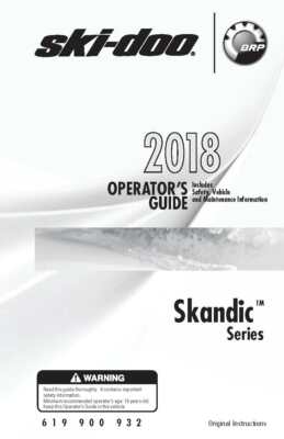 Ski-Doo Owners Manual Book Guide Skandic Series: 2018 Skandic SWT 900 ACE