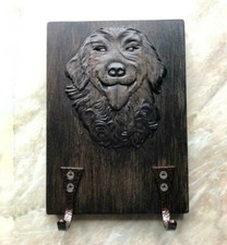 Handcrafted Golden Retriever Dog Key Holder Leash Hanger Wooden Organizer Wall