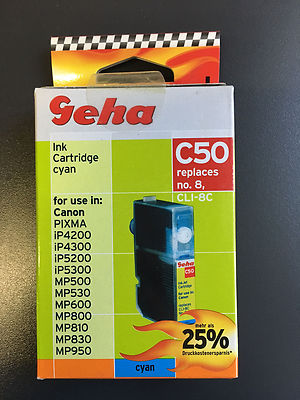 Druckerpatrone Geha C50 ersetzt Canon CLI-8C inklusive Geha tuning kit