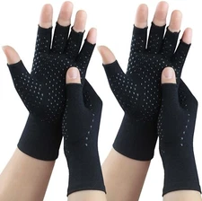 NEW 2 Pair Tiny Chou Copper Compression ARTHRITIS GLOVES Hand Protectors Sz. M