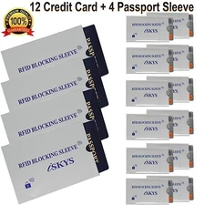 16 Pack RFID Blocking Sleeves Credit Card Protector & Passport Identity Theft 16