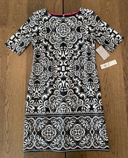 NWT Eliza J Black/White Floral Shift Dress Women’s Size 8