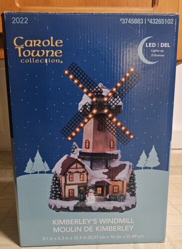 Carole Towne Collection Kimberley's Windmill w/ Led Lights Up Christmas Village - Picture 1 of 3
