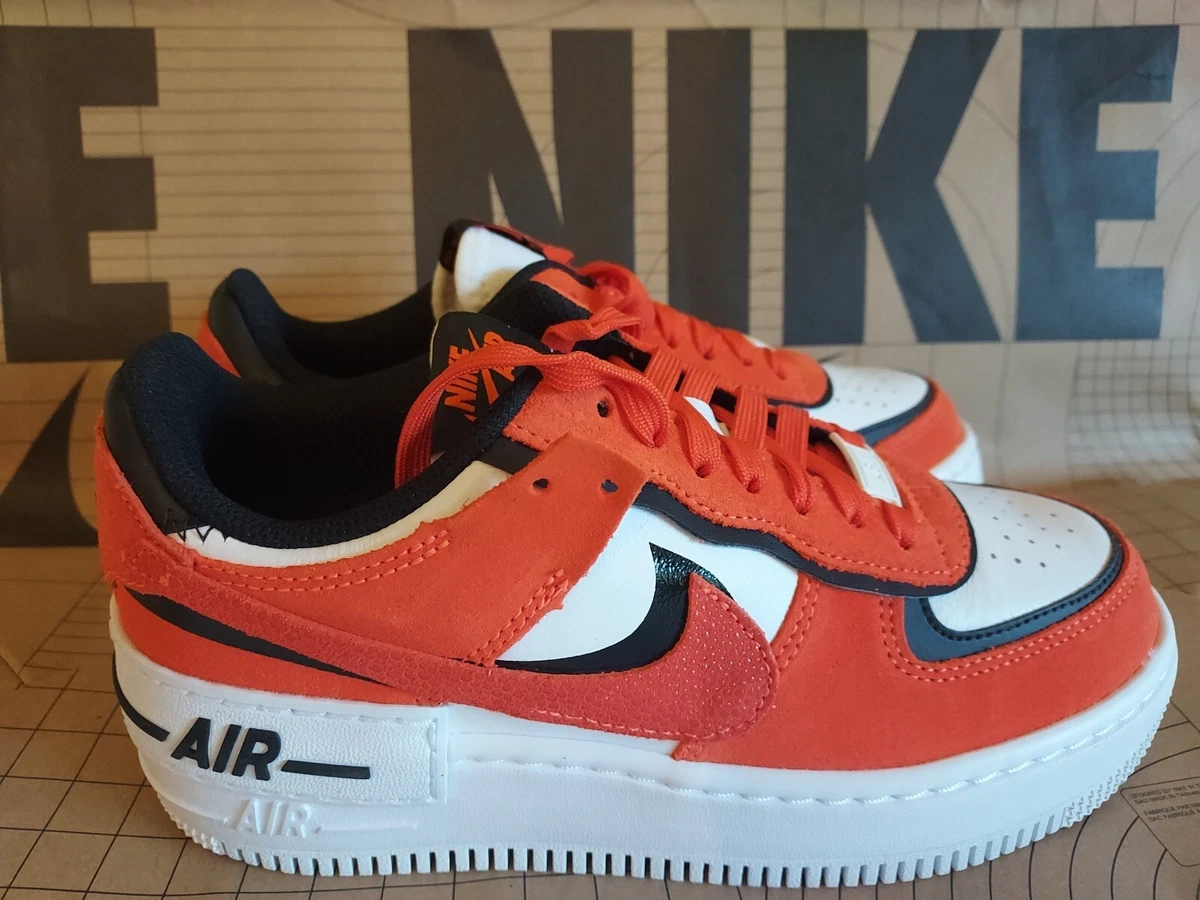 Size 6 Nike Air Force 1 Shadow Cracked Leather Rush Orange 2022 W6 M5