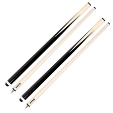 OKKO Pool Billiard Cue Sticks 57”, Glue-On Tip 13 mm, No Wrap, Pack of 2