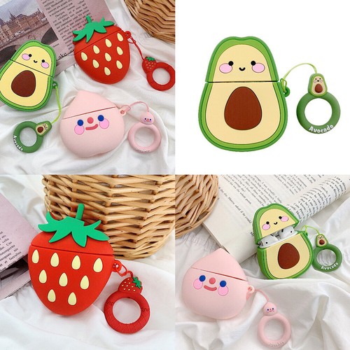 Portable Cute Cartoon 3D Fruit Series Avocado Clamshell-Type Earphone Q0A7 - Picture 12 of 12