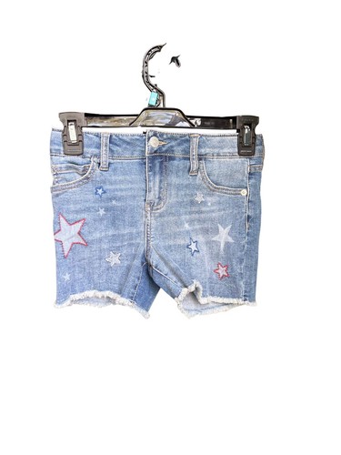 Cat and Jack Shorts M 8 Girls Denim Blue Super Stretch With Stars New