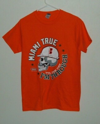 UNIVERSITY OF MIAMI  INSPIRED MIAMI TRUE ONE SIDED ORANGE TEE NEW
