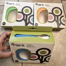 ZoLi Mash Bowl & Spoon Set - Baby/Toddler Food Dish -NEW, 1 BOX, CHOICE OF COLOR