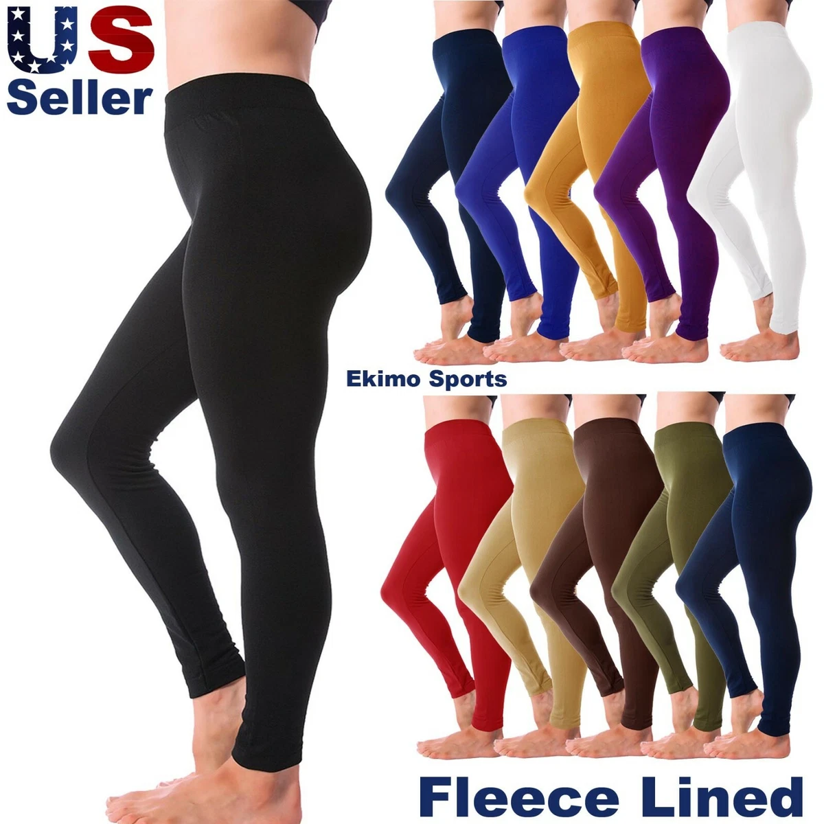 Women's Winter Warm Fleece Lined Legging Thick Full Length Slim Thermal  Pants