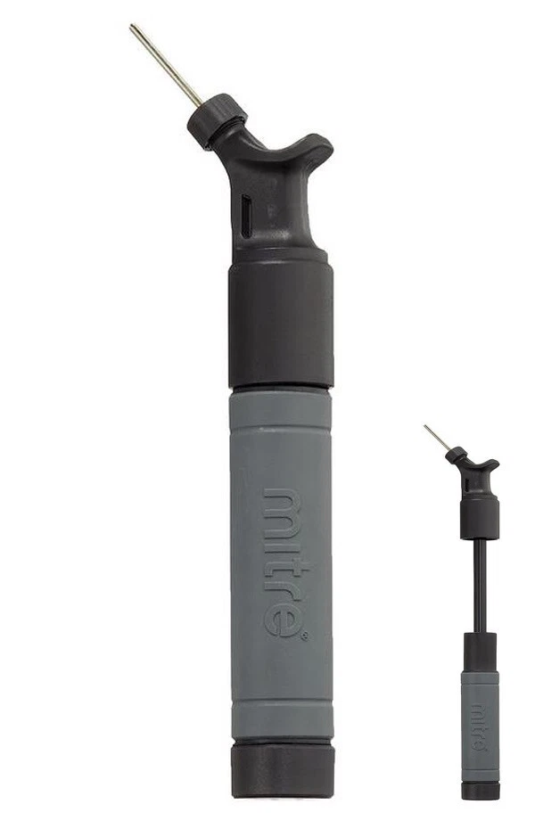 Mitre Doppelhub Ballpumpe Handpumpe Luftpumpe Fußballpumpe Ball Pumpe grau 22 cm