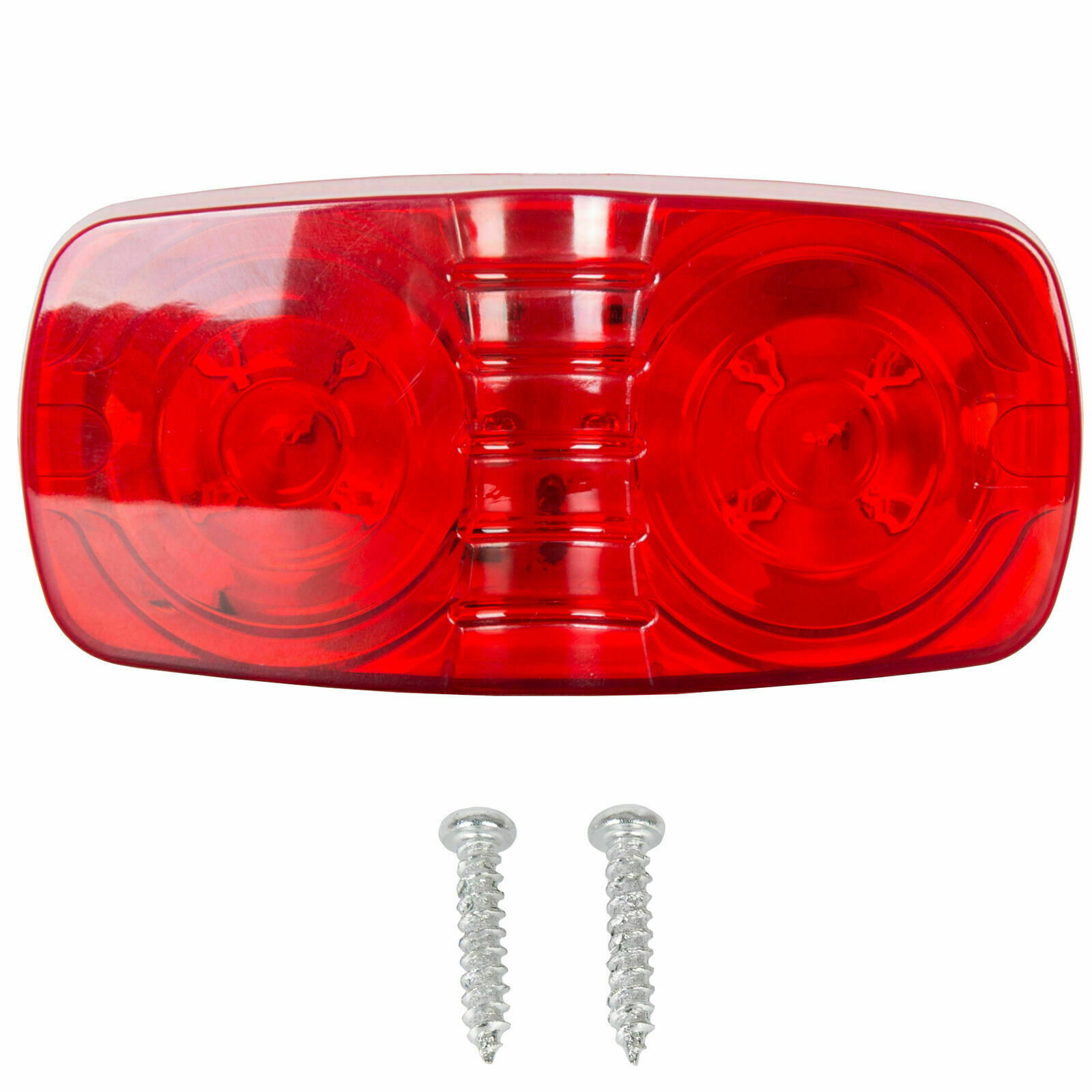 5PCS Red LED Double Bullseye Camper RV Roof Side Marker Clearance Light Lamp