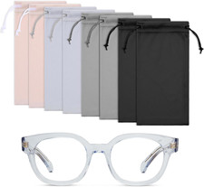 8PCS Microfiber Glasses Pouch Sunglasses Eyeglass Case Drawstring Soft Bag