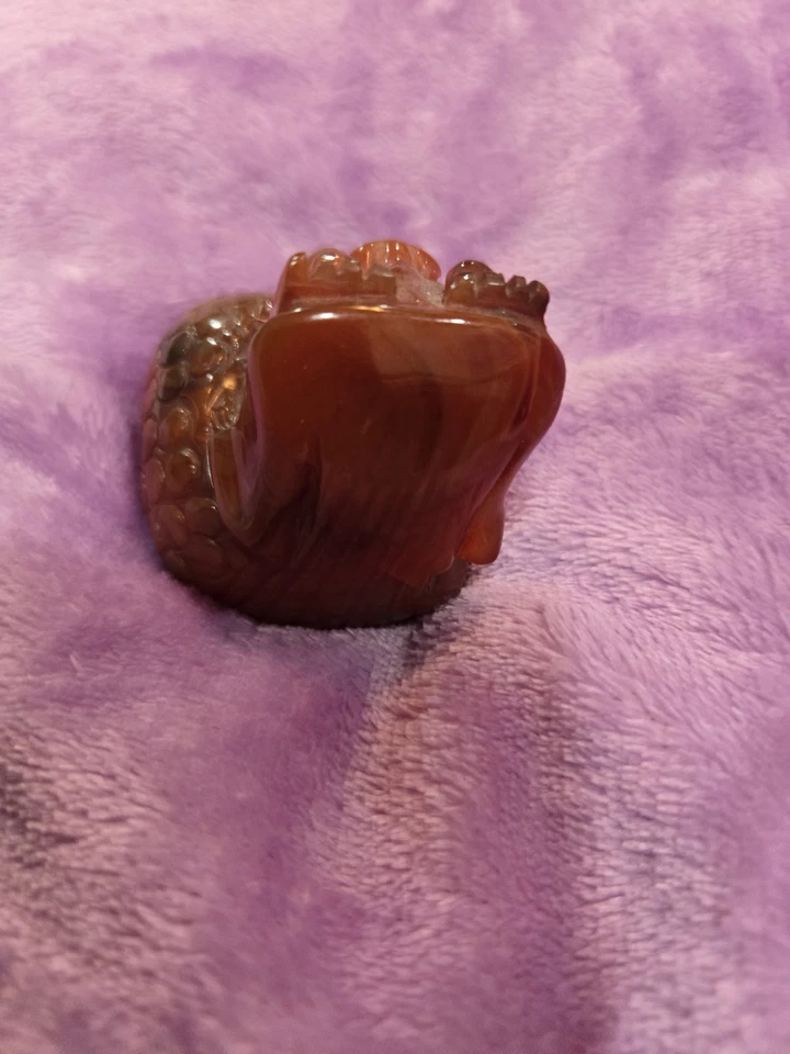 Piedra de cornalina tallada a mano Pixio mítica china sólida pieza MUY RARA Foto 4 de 4