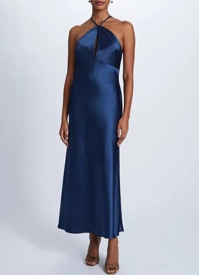 amsale bridesmaid dress size chart Fluid Satin Asymmetric Dress Ivory / 14 main image 0