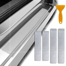 Car Carbon Fiber Door Plate Sill Scuff Cover Anti-Scratch Stickers Accessories