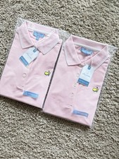 Masters Magnolia Lane Collection Pink Golf Polo Shirt LARGE Short Sleeve Logo