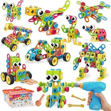 199PCS Building Blocks STEM Toys for 3 4 5 6 7 8 Year Old Boy Girl Christmas Bi