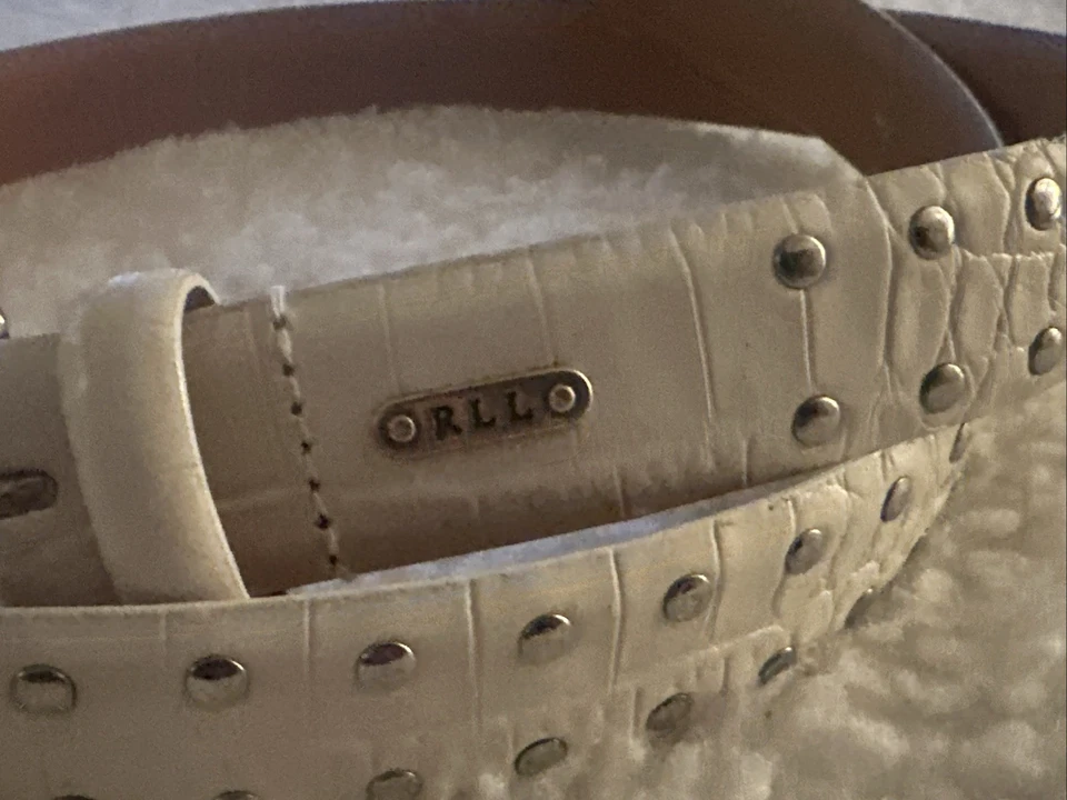 CINTURÓN MUJER LAUREN RALPH LAUREN BLANCO tachonado talla mediana Foto 2 de 4