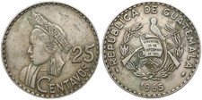 Guatemala 25 Centavos 1950-2017 - Km#258- UC #4 Various Vintages
