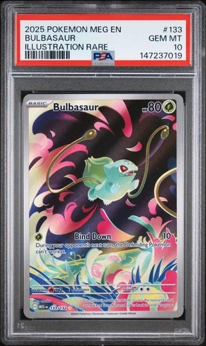2025 POKEMON MEG EN-MEGA EVOLUTION ILLUSTRATION RARE #133 BULBASAUR PSA 10