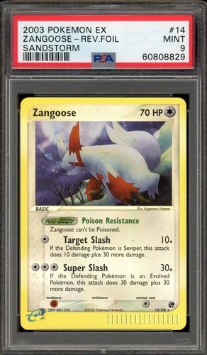 Pokemon Zangoose EX Sandstorm Reverse Holo Rare #14 PSA 9 Mint