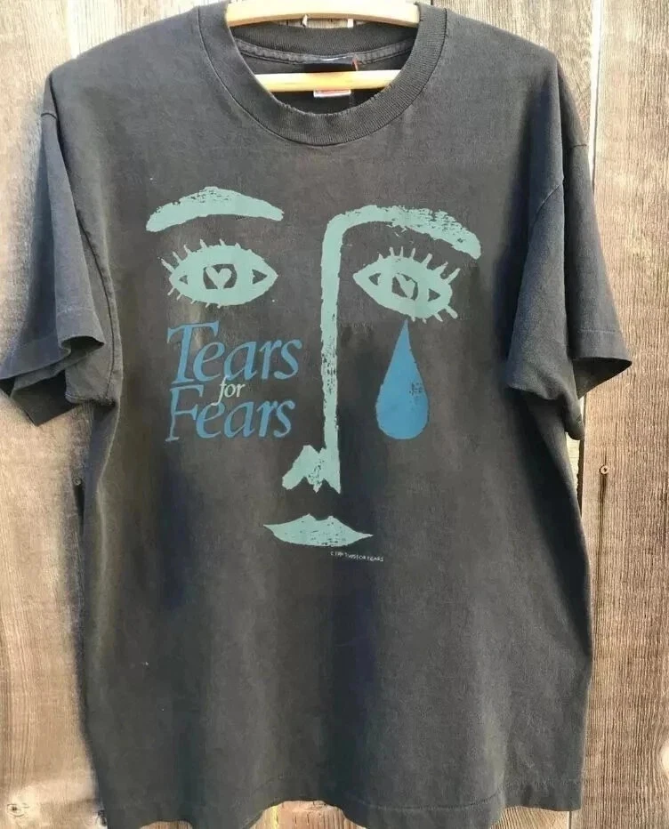 T-shirt Officiel Tears For Fears - Photo Rétro Avec Logo, 100% Coton, Lavable En Machine
