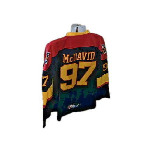 Black Erie Otters OHL Mens Large Connor  McDavid #97 Jersey "C"