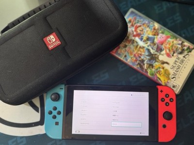 Nintendo Switch Bundle Console, Case, smash ultimate. Read Description!