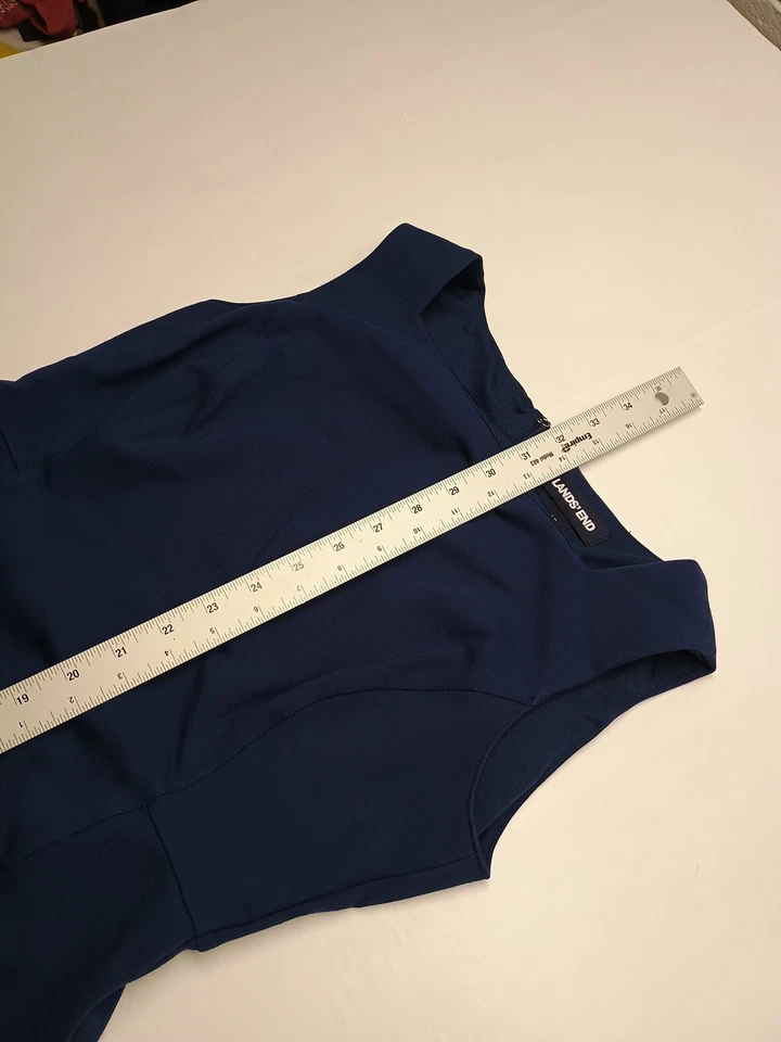 Vestido vaina Lands End para mujer 2P azul abertura trasera  Foto 4 de 4