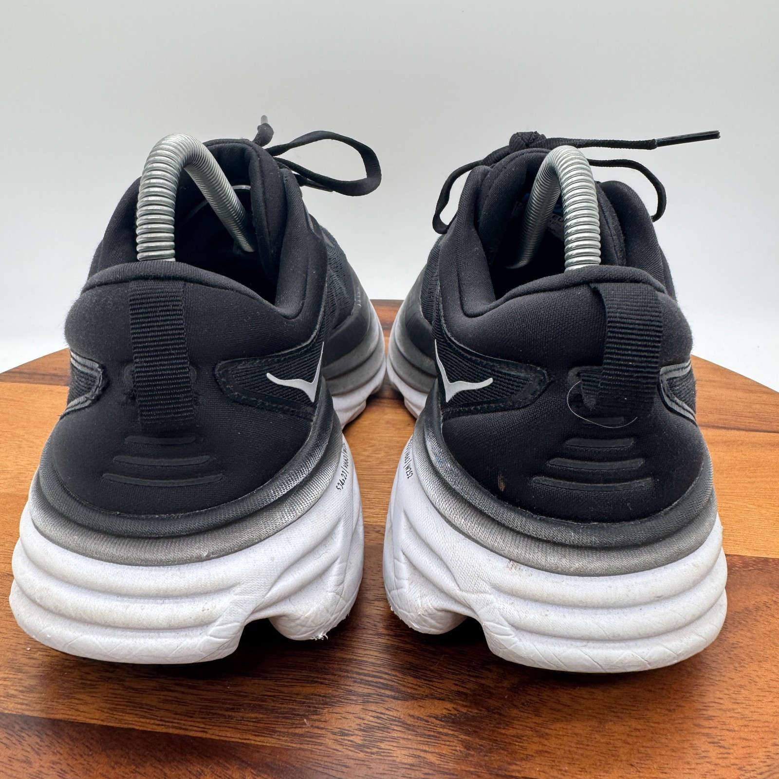 Hoka One One Bondi 8 Womens 10 Shoes Black White Running Athletic Sneakers thumbnail 5