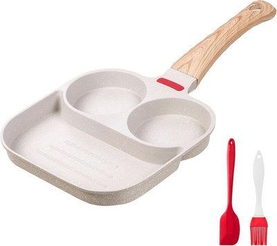 Egg Frying Pan Nonstick - 3 Section Egg Skillet 3-In-1 Divided Breakfast Grill P