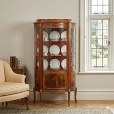 Vetrina Antica Stile Barocchetto Mogano Bronzo Italia XX Secolo Originale