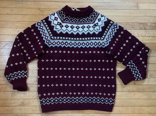 Vtg Fein Kaller Handknit Super Thick Wool Womens Sweater Fits Like A M/L