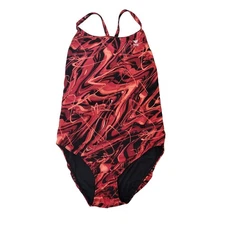 TYR Women's Hydra Maxfit SZ 40 Red Black One Piece Swimsuit Athletic Performance