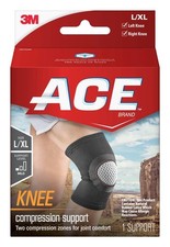 ACE Brand Compression Knee Support Neoprene, Large/X-Large Pack of 1 , Gray