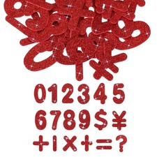 Number Foam Stickers, 72Pcs Numbers 0-9 EVA Self Adhesive Glitters, Red